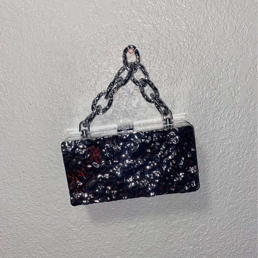 Silver Chain Clutch